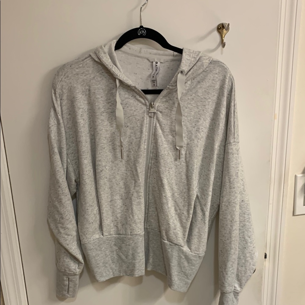 Athleta Speckled Gray zip up hoody in Sz M